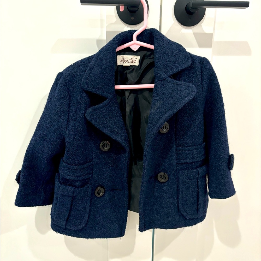 Abella Navy Pea Coat for Kids